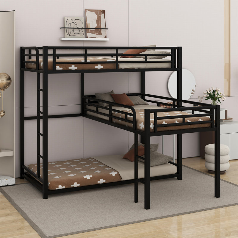 Faulks L Shape Triple Twin Bunk Bed
