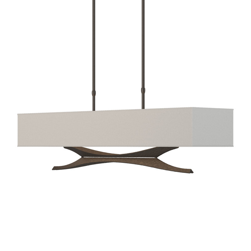 Moreau 4 - Light Kitchen Island Pendant, Flax, Modern Brass