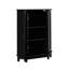 De rangement de coin de salle de bain triangulaire à base noire avec tablette réglable et armoire polyvalente convenant à plusieurs pièces-211109263