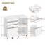 3-Drawer Mobile File Cabinet, Filing Cabinet with Lock, Under Desk Storage with 2 Adjustable Shelves, Fits A4, Legal, Letter, for Home, Office and School, 40 x 80 x 65 cm, White