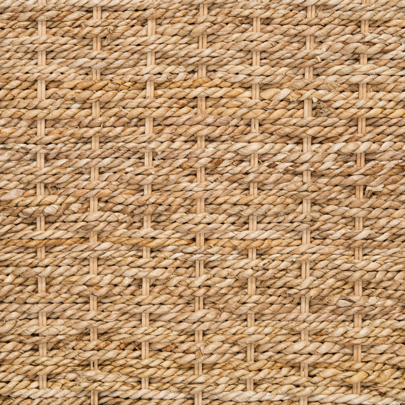 Seaside Splendor Queen Bed with Woven Banana Stem and Metal Frame