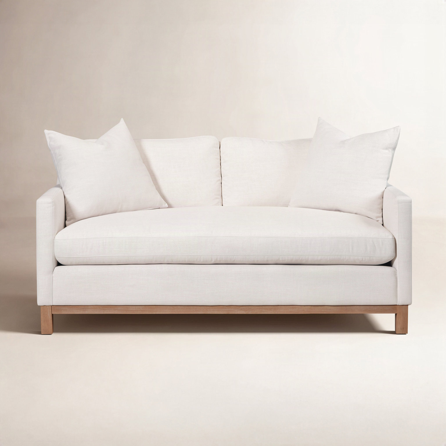 Cami 64" Linen Loveseat, Cream