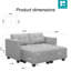 Canapé-lit modulaire rembourré en polyester avec rangement capitonné 63,8 po Ayden Hunsicker-1729287192