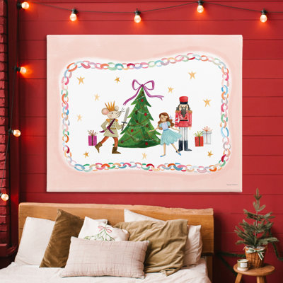 Personnages festifs et toile d'arbre de Noël, design par Rachel Nieman