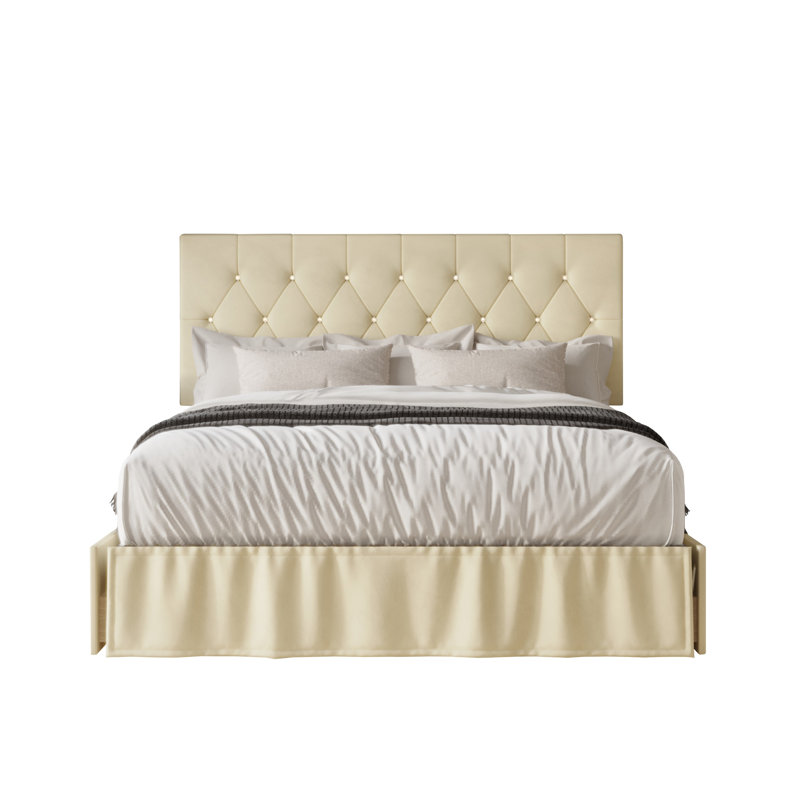 Tandy Upholstered Storage Bed, Beige, King