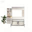 Lit escamotable vertical moderne avec tablette et tiroirs, lit mural blanc compact pour les chambres et les chambres d'amis