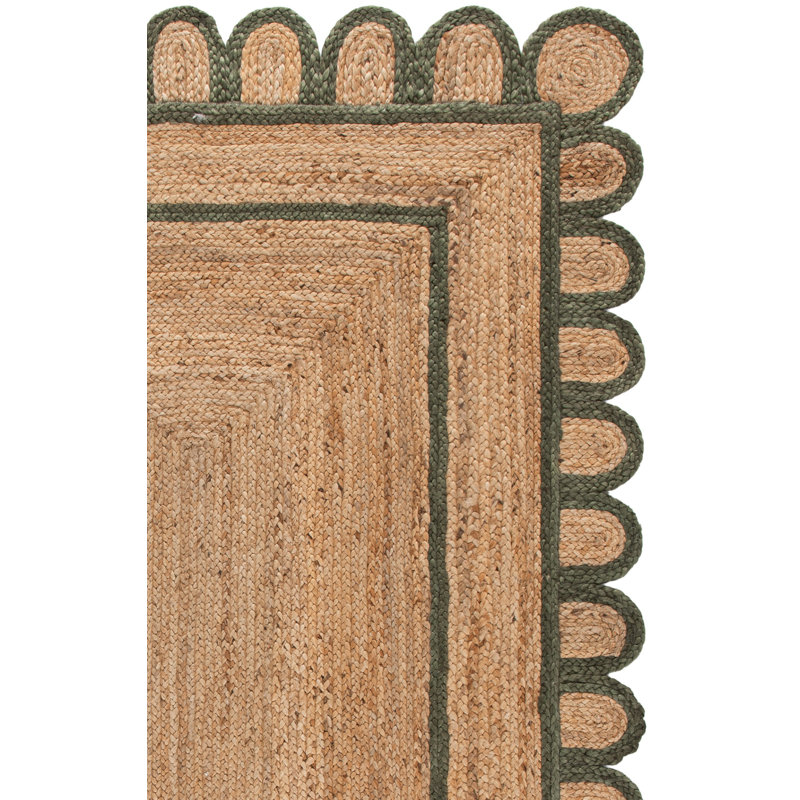 Tapis d'intérieur en jute tissé à la main Natural Fiber, Rectangle 6 pi x 9 pi