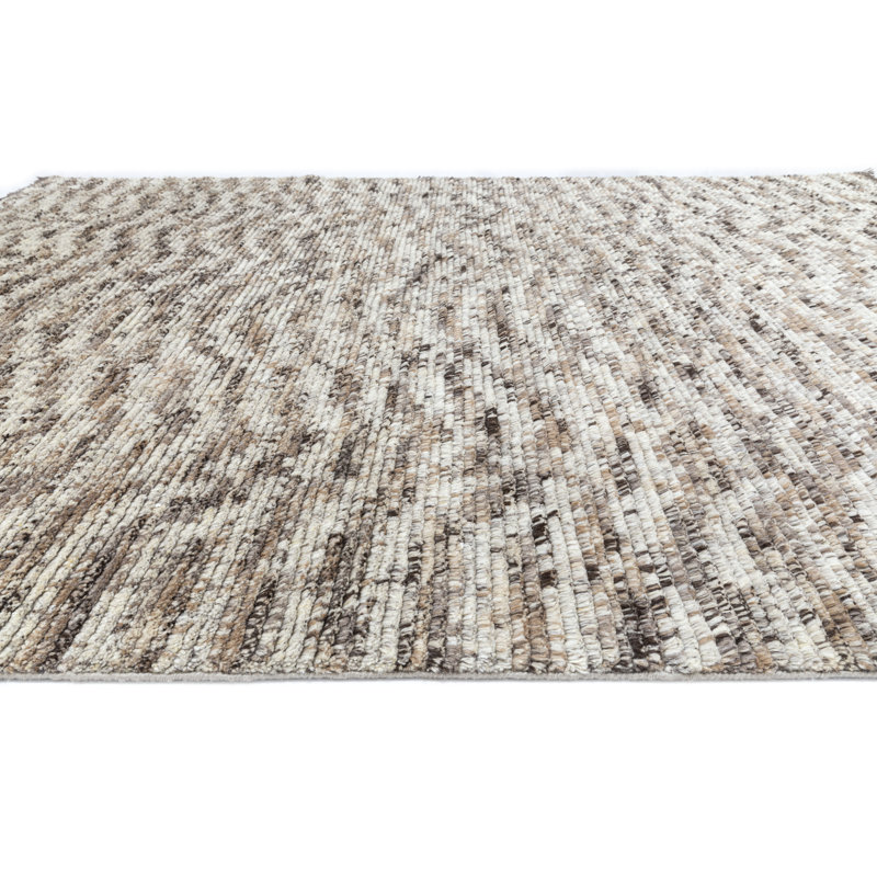 Wild Turkey Feathers Hand Woven Animal Print Area Rug in Brown, Rectangle 7'6" x 9'6"