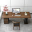 Bureau de direction rectangulaire en bois massif noyer avec tiroirs-972191627-972191622