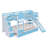 Blue Castle Full-Over-Full Bunk Bed with Slide, 2 Drawers & 3 Shelves, Solid Wood Frame-432673089-432673091