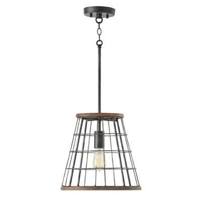 Gabourey 1 - Light Zinc/Wood Single Pendant
