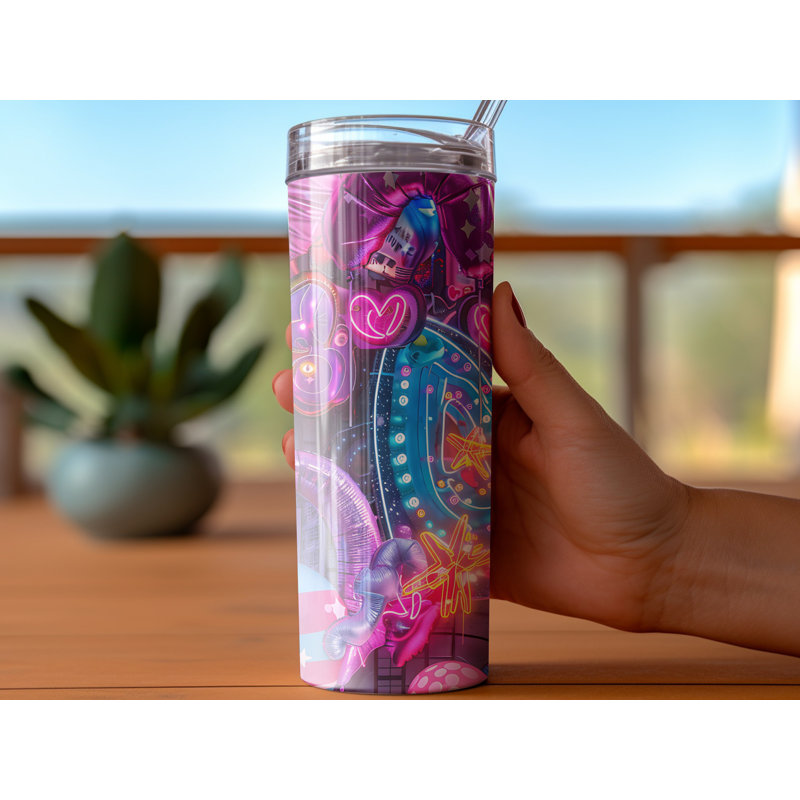 Choose Handmade Tumblers 591ml Vacuum Insulated Stainless Steel (18/8) Travel Tumbler with Straw