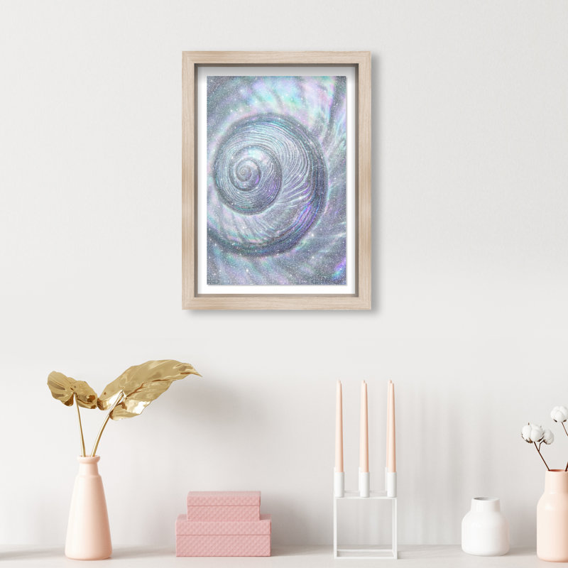 Sea Spiral Shadowbox Nautical & Beach Print by Oliver Gal, Black Frame, 10 x 15, 25.5"H x 17.5"W, Natural Oak Shadowbox