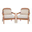 Chaise d'appoint Mid-Century avec accoudoirs en bois massif et dossier en rotin-810987913-810987914