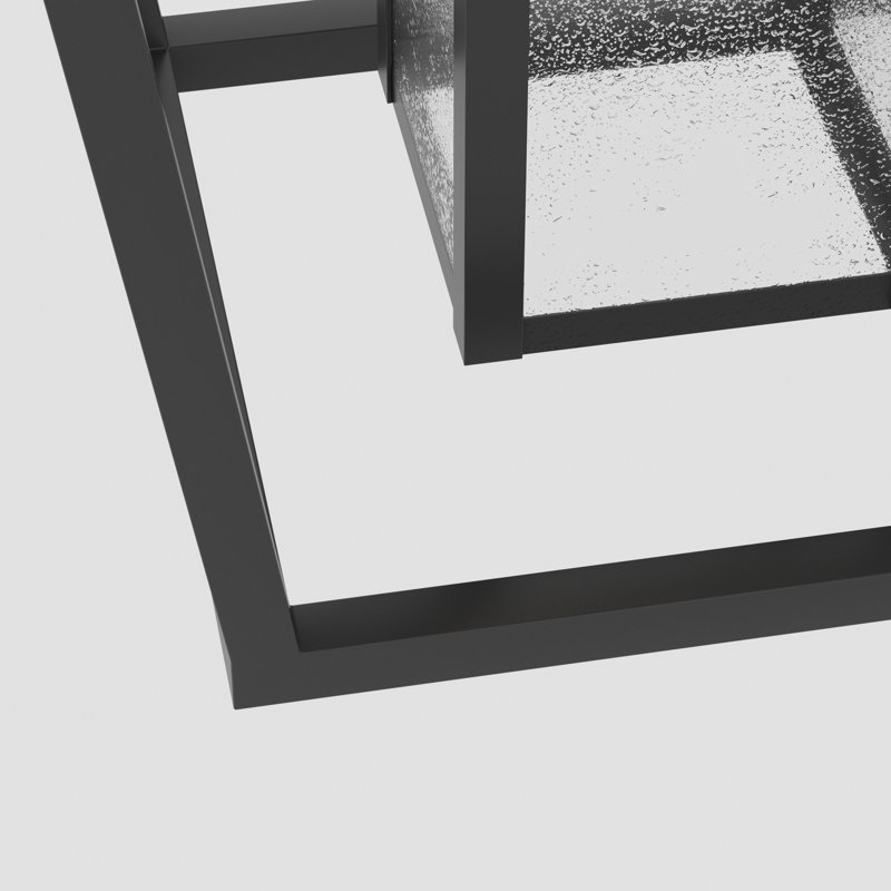 Lanterne suspendue d'extérieur en verre grainé noir ETL à 1 lumière Arnita Arnita