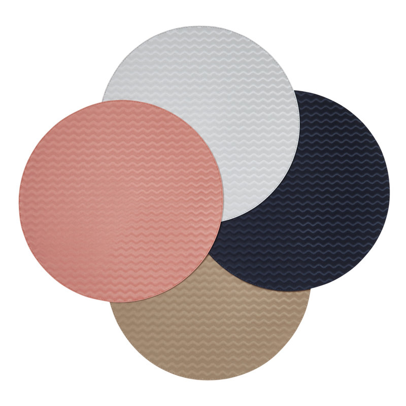 Tilde Vinyl Round Placemats, Pink/Pearl
