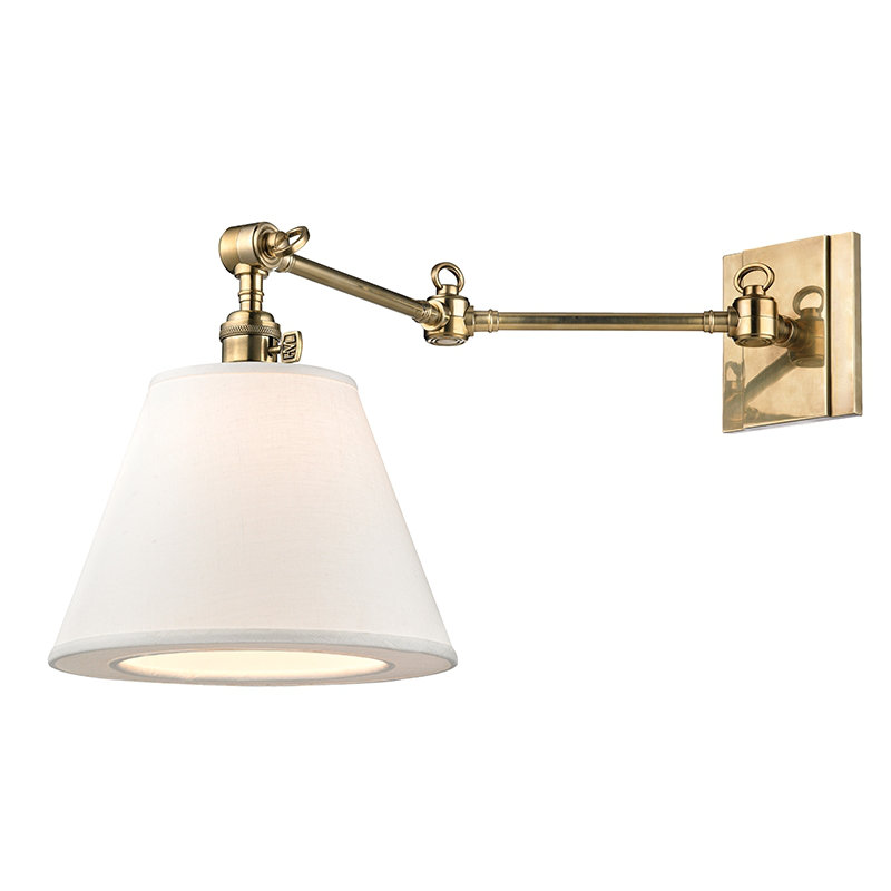 Lampe murale avec bras pivotant 1 lumière Hillsdale, Laiton vieilli