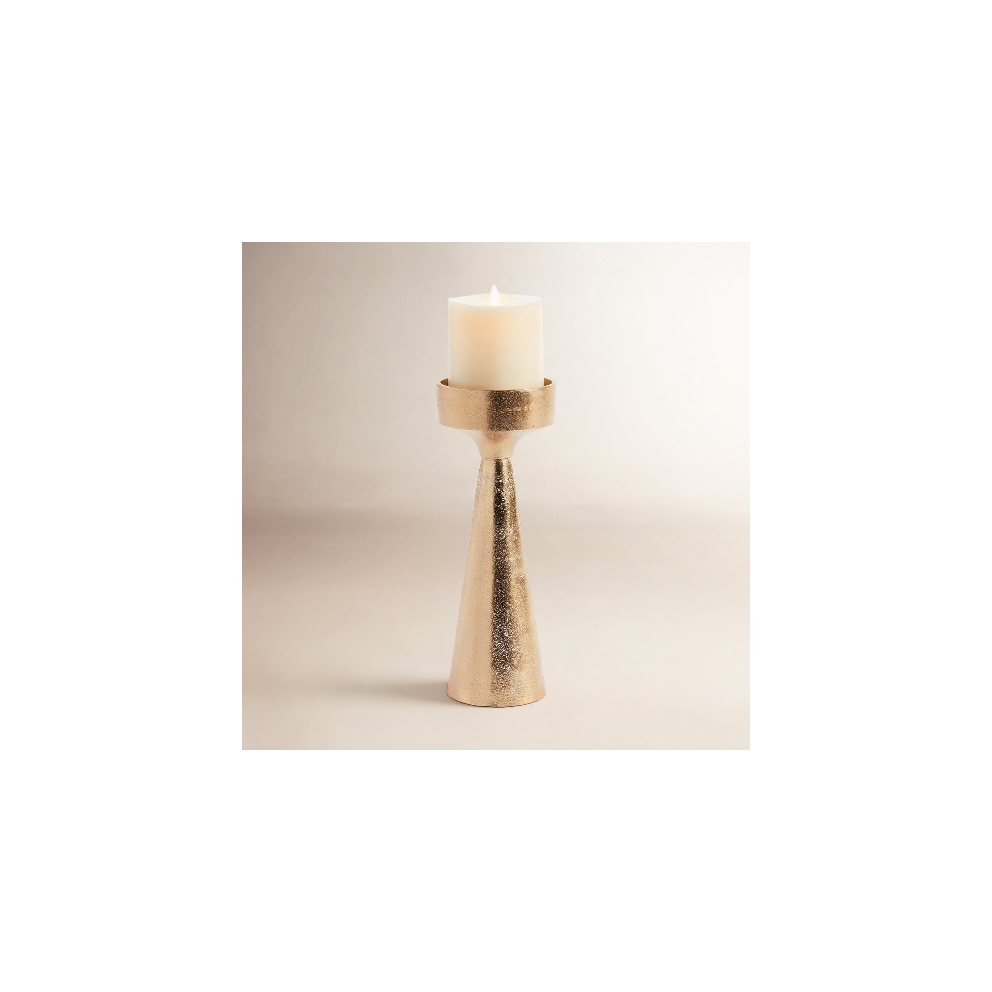 Abaco 16" Aluminum Tabletop Candlestick, 13" H x 4" W x 4" D