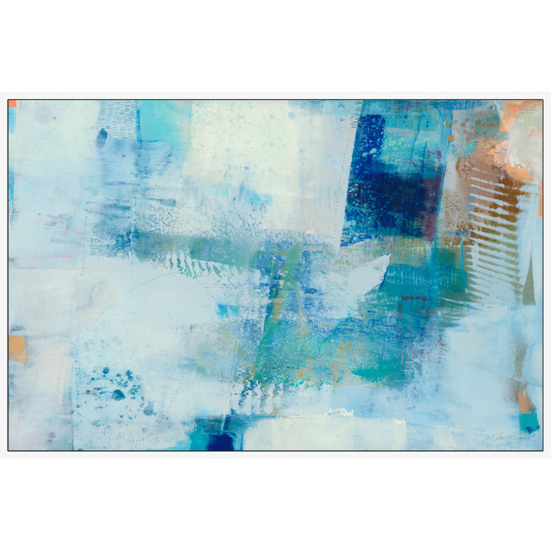 Kenning IX - Painting on Canvas, 20 cm H x 30 cm W x 4 cm D, White Floater Framed