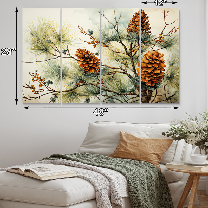 «Pine Tree Pine Beauty II» sur toile, reproduction de 4 pièces