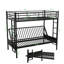 Lit superposé polyvalent en métal: configuration simple sur double