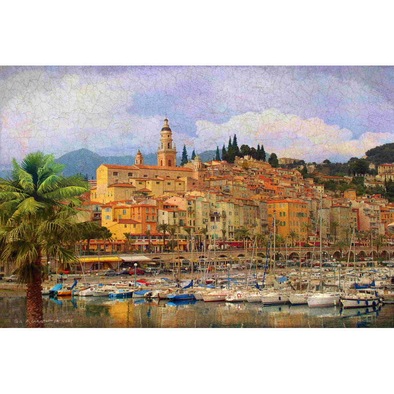 Marina à Monaco, H 8 po x l 12 po