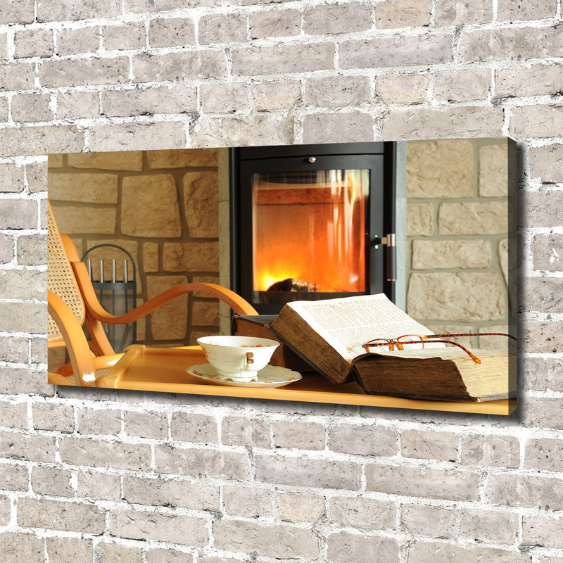 Fireplace - Wrapped Canvas Print