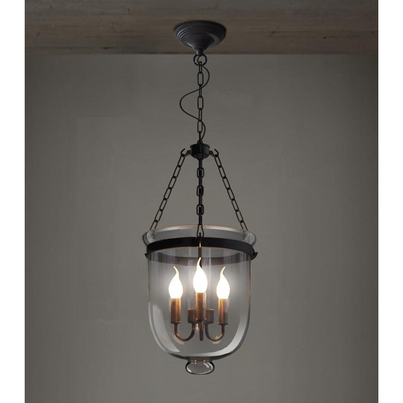 Luminaire suspendu unique / remarquable en urne à 3 lumières Aale