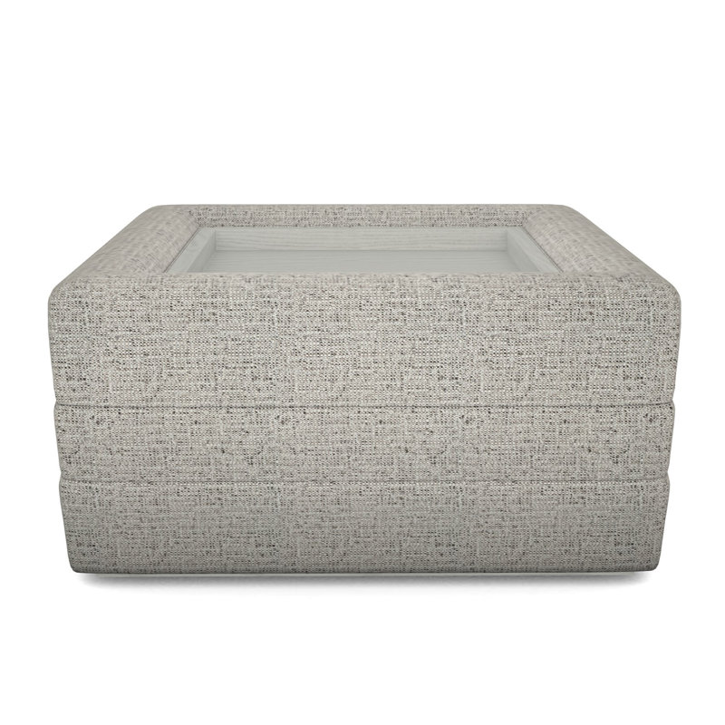 Boyden Ottoman with Wood Tray, Casa Blanca, Tuck Graphite