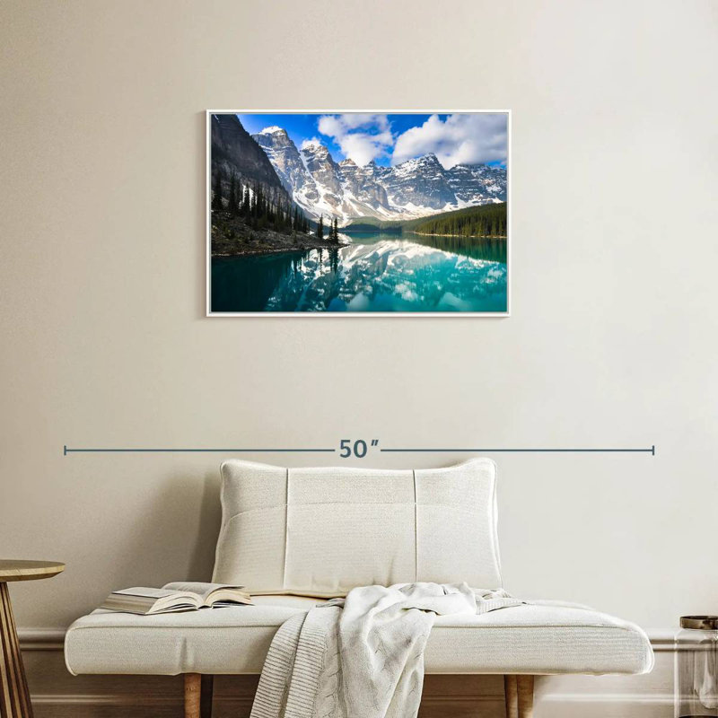 Reflet de la montagne, Cadre flottant blanc, 31 po x 21 po