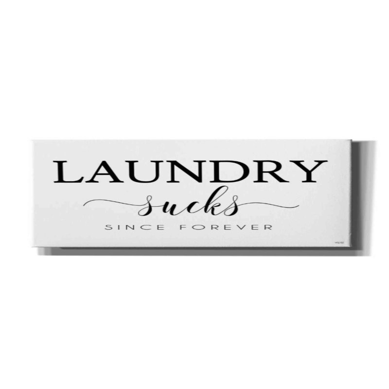"Neosho Laundry Sucks On Canvas" par Cindy Jacobs, art textuel, H 12 po x l 36 po x P 1,5 po