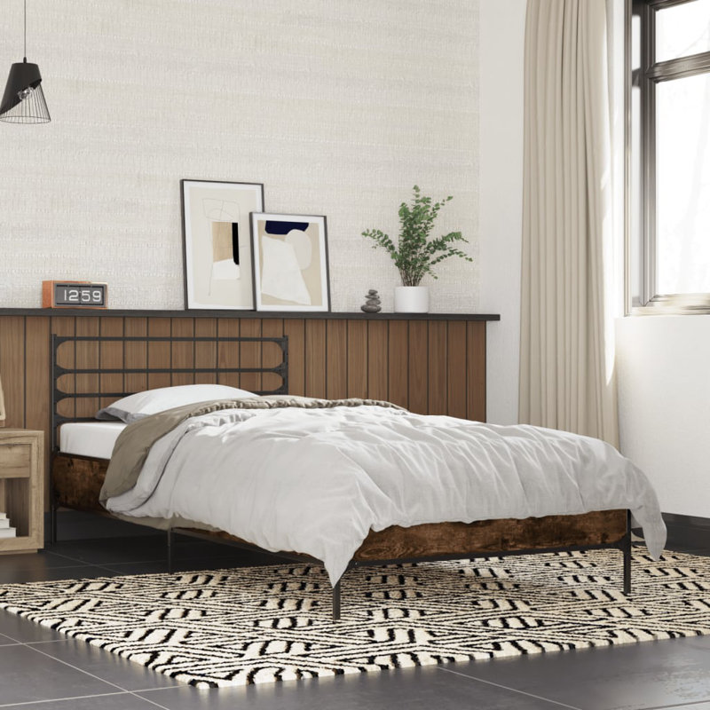 Achillefs Bed, European Single (90 x 200cm), Smoked Oak
