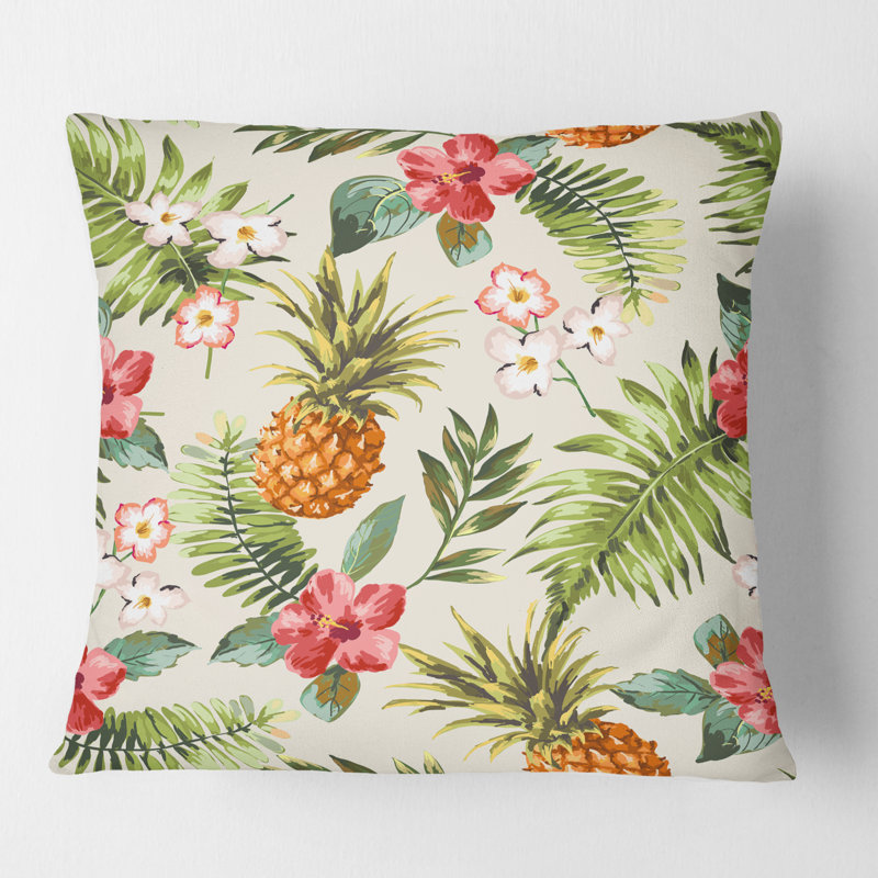 Coussin Pineapple Summer Bliss IV - Mid-Century, 18 po x 18 po