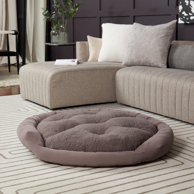 Chamari Donut Dog Bed, Large (42" W x 42" D x 8" H), Grey