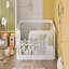 Plancher de lit double en bois avec clôture
