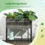 Lit de jardin portatif surélevé avec rangement pour outils et aspect rotin pour diverses plantes