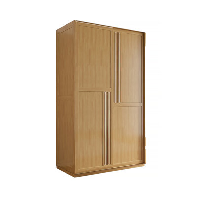 American-Style Rubber Wood Sliding Door Wardrobe