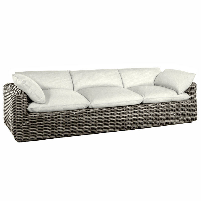 Montecito Woven Sofa - Raffia, Welt, Raffia, Natural White