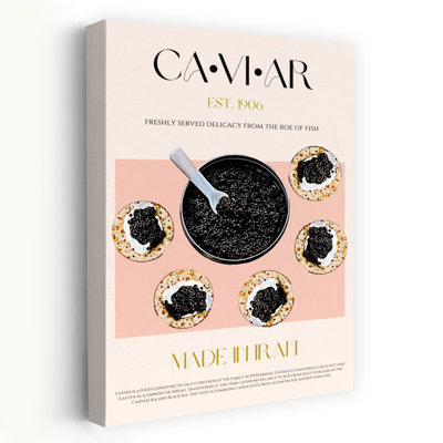 Gourmet Caviar Delights Elegant Contemporary Fish Wall Art