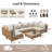 Natural Wicker Outdoor Conversation Set, Modular Patio Furniture With Cushions