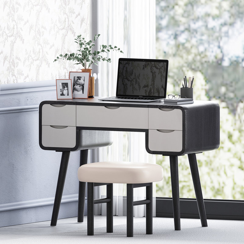 Ensemble de coiffeuse de haute qualité, comprend un tabouret de maquillage, très facile à assembler, un miroir caché, peut être utilisé comme bureau