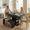 HOMCOM Extendable Dining Table for 4-6 People 110-130cm