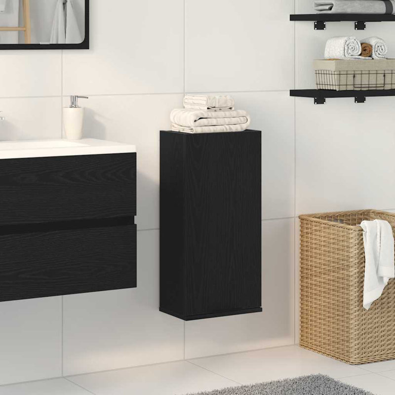 vidaXL Cabinet Bath Storage Cabinet Bathroom Unit Washroom Cupboard with Shelf, Smoked Oak