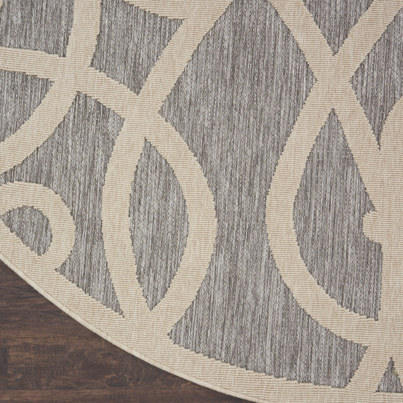 Yajat Floral Indoor / Outdoor Rug, Round 7'10"