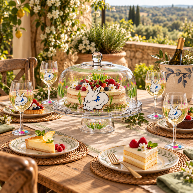 Présentoir à gâteaux lapin et tulipe Nassau