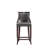 Emperor Traditional Vegan Leather Upholstered Beech Wood Bar Stool in Graphite-90541467