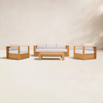 Emmett 5-Person Eucalyptus Patio Seating Group