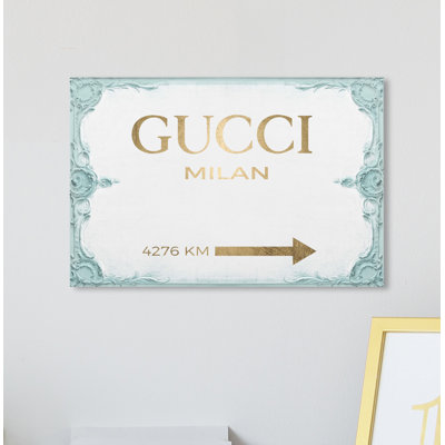 «Milan Sign Aqua», art textuel sur toile