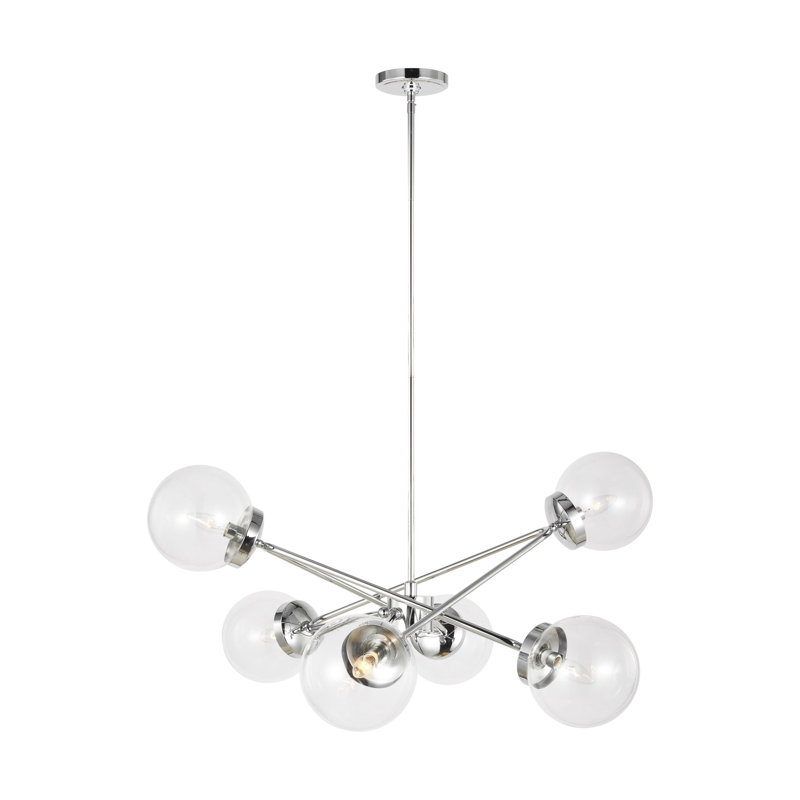Lustre à six lumières Absar, Chrome, 40 W, Non