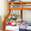 Rails de lit supérieur superposés de style transitionnel simple au-dessus d'un lit double-1200220153